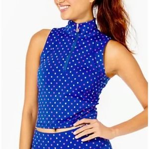Lilly Pulitzer NWT $128 UPF 50+ Luxletic Callie Half-Zip Activewear Top Sz XL